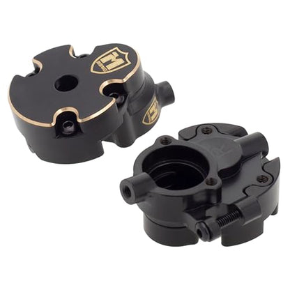 MEUS RACING 63.3g Ascent 18 Brass Steering Knuckles + Front Portal Cover for Brushed Redcat Ascent-18 Upgrades 1/18 RC Crawler Parts, 2pc