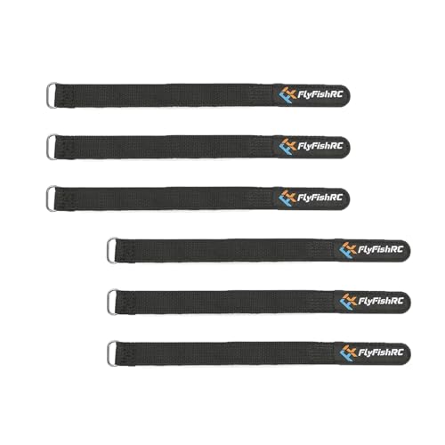 6pcs 15x250mm Fiber Rubber RC FPV Battery Strap for 4S 6S Drone Quad
