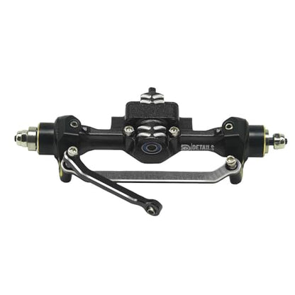 Aluminum Front/Rear Axle Set with Brass Knuckles, Steering Link, Gear, Bearing, CVD Whole Set, Red, for 1/30 Axial SCX30 RC Cars (Black) - color: Black