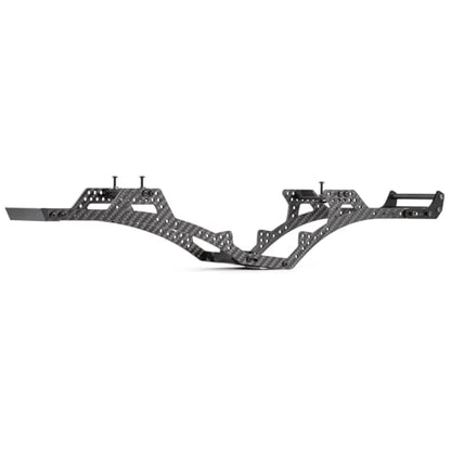 Carbon Fiber 1/10 LCG Chassis Kit with Delrin Skid Front Bumper Body Mount | Low Center of Gravity, 8° Angled Skid, Multiple Holes Shock Towers, Fits Straight Axle and Portal Axle