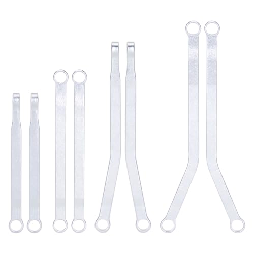 Aluminum Skid Link Rods for Axial SCX30 Jeep Wrangler and Ford Bronco 1/30 RC Car Upgrade Parts, 8 Piece Set (Sliver) - color: Sliver