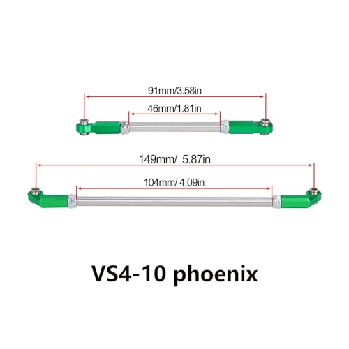 Vanquish RC Steering Link, Aluminum F10 Portal Axles Steering Link for 1/10 RC Crawler VS4-10 Phoenix F10 Upgrades (Black)