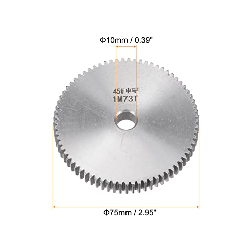 HARFINGTON Straight Spur Gear 10mm Bore 73T Mod-1 Hardened 45# Steel Spur Diff Differential Motor Gear RC Car Replacement Parts - style: 73T