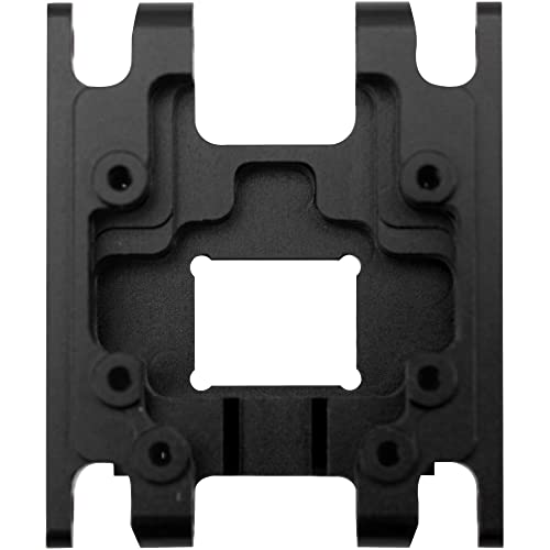 ShareGoo Aluminum Skid Plate Skidplate Transmission Gearbox Mount Compatible with Traxxas TRX4M 1/18 RC Crawler Car Upgrades Parts (Black) - color: Black