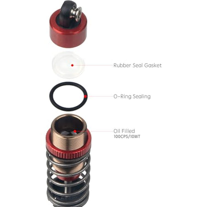 4Pcs 70mm Aluminum Oil Filled Shocks Absorbers for Tamiya CC-01 Wrangler SCX10 D90 HSP HPI 1/10 RC Crawler Car Upgrades
