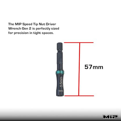 MIP Nut Driver 1/4" Drive Bit Speed Tip For Small Drills for Traxxas Arrma Axial Losi Redcat RC Quadcopter Helicopter FPV Racing Drone Models (5.5mm) - size: 5.5mm