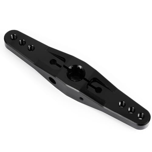 RC 15T Aluminum Metal Servo Horn Double Arm Steering Arms Black for 1/5 Scales RC Servo Repair Parts Accessories, Universal 15T Servo Arm Horn