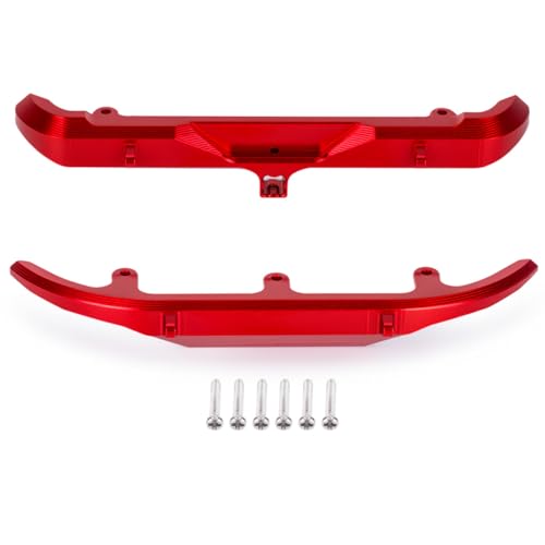 Front Rear Bumper - CNC Aluminum Bumper for Axial SCX30 Bronco 1/30 RC Crawler Upgrades (Red) - color: Red