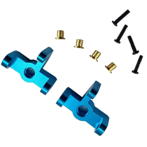 DEVMO 2pak RC Hub Carrier, RC Metal Steering Hub Carrier Knuckle Left/Right Compatible with W-ltoys 1/14 144001 RC Car(Blue)