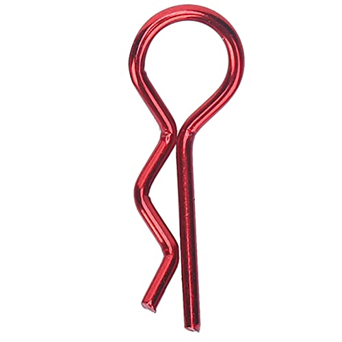 Qiilu Durable RC Body Clips for 1/5 1/6 /8 /10 RC Car - 10Pcs Metal Shell Clip Pins, Teardropshaped Pull Tabs (Red) - color: Red
