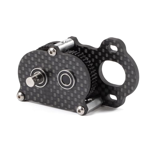 Carbon NOD Transmission LCG Gearbox for Straight Axle Scaler Sportsman | Ultra Lightweight Low-CG Design, with Aluminum Axial 3 Gear Adapter Plate, Fits 48P Pinions from 9T to 17T - color: Black