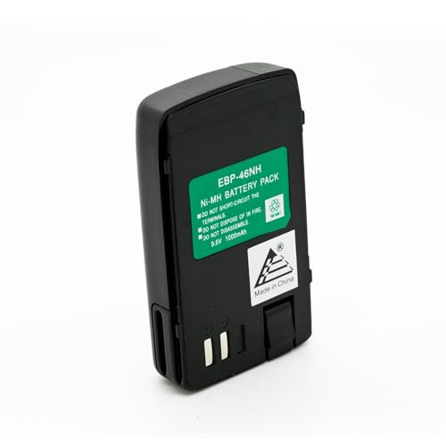 ExpertPower® 9.6V 1000mAh NiMH Replacement Battery for Alinco EBP-46 / EBP-46N, Compatible with DJ-V5 & DJ-V5TH Two-Way Radios – Black - size: EBP-46