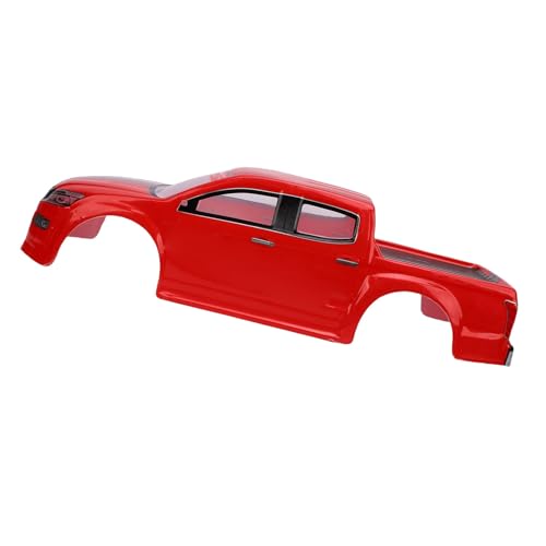 Vikye 1/10 RC Truck Body Shell, Lightweight Clear Pattern Replacement RC Car Shell with Precise Fit, for 26cm Wheelbase Remote Control Vehicles (Red) - color: Red