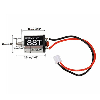 RC Brushed Motor 030 Upgrade Carbon Brush Motor 88T RC Carbon Brushed Motor Replacement Compatible with AXIAL SCX24 1/24 RC Car