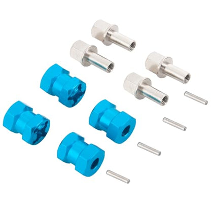 4PCS MORFUM RC Wheel Spacers 12mm Hex Drive Hubs Combiner Coupler Aluminum 15mm Offset Extension Drive Adapter for 1/10 RC Crawler Car Upgrades (Blue) - color: Blue