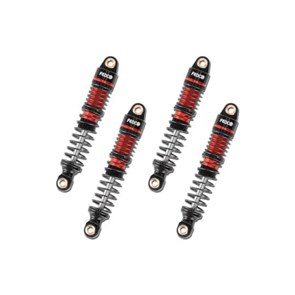 DSS18 TRX4M Shocks 59MM Oil-Filled Shock Absorber CNC Long Threaded Oil Damper For TRX4MT TRX4M Upgrades 1/18 RC Crawler,Dual Spring Suppresses Minor Vibrations and Absorbs Major Impacts - style: 59mm red