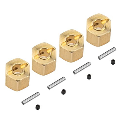 ShareGoo Brass 12mm Hex Wheel Hub Wheel Drive Hex Adapter Compatible with Axial SCX10 Wraith 90027 90046 Tamiya CC01 D90 Redcat Gen7 Gen8 1/10 RC Crawler (12mm Thickness) - size: 12mm Thickness