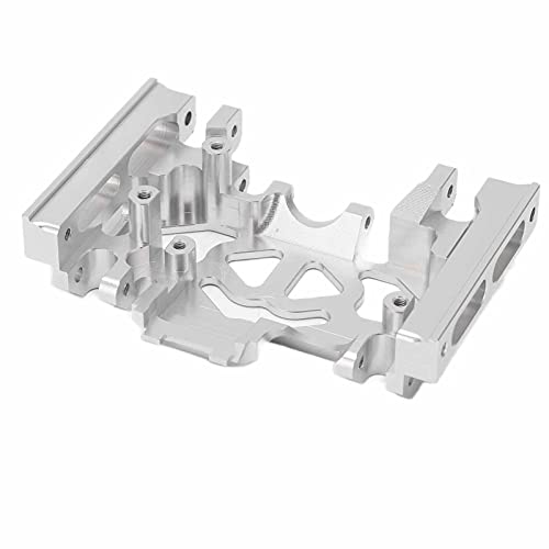 Aluminum Alloy Center Skid Plate, Gearbox Mount Gear Box Base Medium Mount Chassis Skid Plate Upgrade Parts for TRAXXAS 1/10 RC Crawler Car Accessories, Sliver