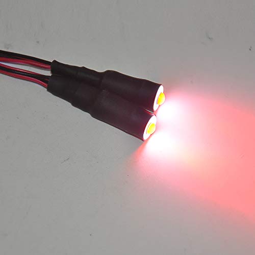 RC 2 LEDs Angel Eyes & Demon Eyes LED Light Headlights 10mm Outer Diameter Lamp for 1/10 RC Model Car Crawler Truck Racing Car Headlamps (Inner Red+Outer White) - color: Inner Red+Outer White
