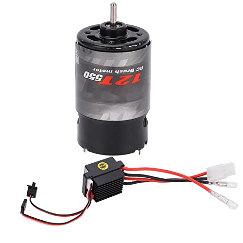 550 Brushed Motor 320A ESC, 320A Two Way Brushed ESC Brushed Motor with ESC for RC Car Crawler (12T) - style: 12T