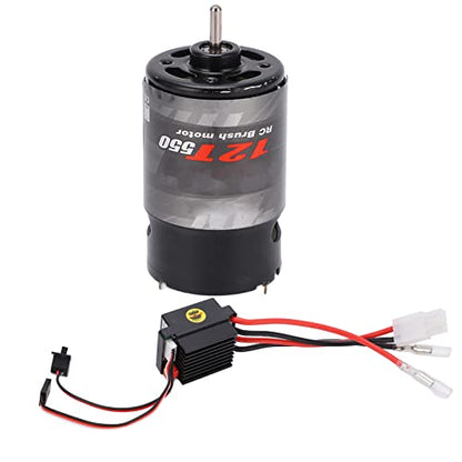 550 Brushed Motor 320A ESC, 320A Two Way Brushed ESC Brushed Motor with ESC for RC Car Crawler (12T) - style: 12T