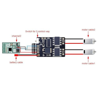 YoungRC Dual Way Bidirectional Brushed ESC 2S-3S Lipo 5A ESC Speed Control for RC Model Boat Tank 130 180 Brushed Motor Spare Parts