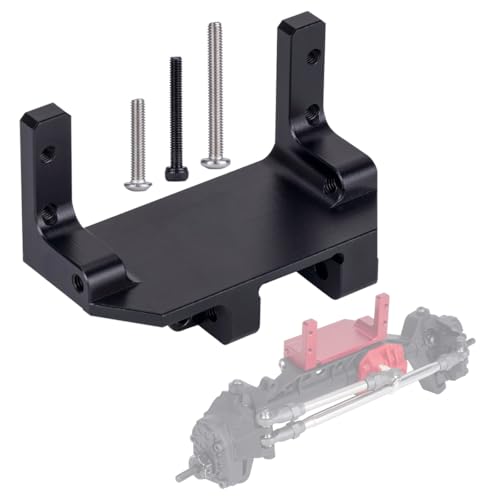 SCX10 III Servo Mount,Servo on Axle Mount, AR45P Portal Axle 4-Link Suspension for 1/10 RC Crawler Car SCX10 III Aluminum Alloy Upgrade Parts (Black) - color: Black