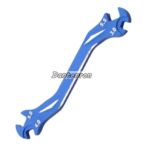 RC Multi-Function Wrench Turnbuckle Nut Ball Joint Remover 3mm 4mm 5mm 5.5mm Universal Repair Tool Aluminum Alloy for 1/10 1/8 1/24 Crawler Truck Off Road Car Boat Drone Airplane (Blue) - color: Blue