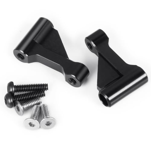 RC Front Chassis Brace Front Bulkhead Support Aluminum Front Brace Set 2Pc Set Black for Losi 1/16 Mini-B 1/18 Mini-T 2.0 RC Crawler Car Buggy Upgrades Parts Accessories