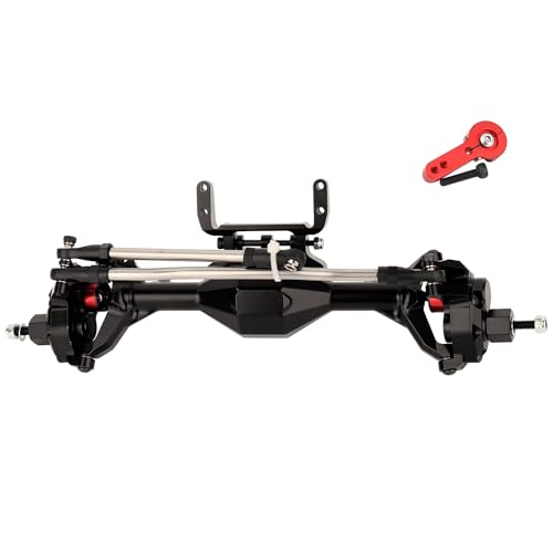 1/10 CNC Aluminum Alloy Integrated Front & Rear Portal Axle for SCX10 II Element Enduro GEN8 RGT EX86100 90046 90047 RC Crawler Upgrade Part (Black)