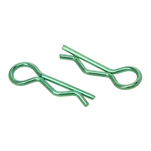 MEUS RACING 100pcs Aluminum R-Clips Body Clips Buckles for 1/18 1/16 1/24 RC Model Car Upgrade Parts Accessories (Green) - color: Green