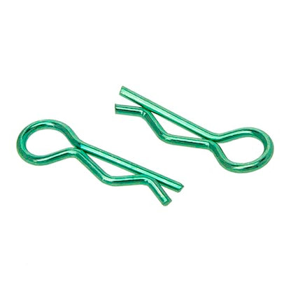 MEUS RACING 100pcs Aluminum R-Clips Body Clips Buckles for 1/18 1/16 1/24 RC Model Car Upgrade Parts Accessories (Green) - color: Green