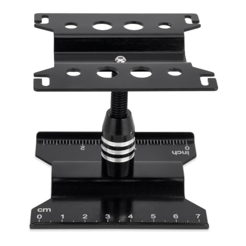 Aluminum Repair Station Work Stand Assembly Platform 360 Degree Rotating for 1/16 1/18 1/24 RC Crawler Axial SCX24 Traxxas TRX4M (Black)