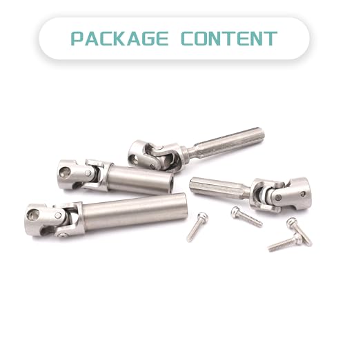 Stainless Steel Center Drive Shafts for Redcat Ascent-18 1/18 RC Car | Front and Rear Drive Shaft,CNC Machined,Ascent-18 1/18 RC Crawler Upgrades Parts,Rust Resistant,High Strength