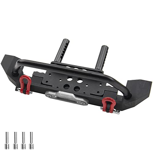 ShareGoo Metal Bumper with Tow Trailer Compatible with Axial SCX10 90046 90047 Traxxas TRX-4 Redcat Gen8 1/10 RC Crawler Car (Front Bumper) - style: Front Bumper