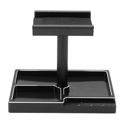 RC Car Working Stand with Magnetic Screw Trays for 1/18 1/24 RC Cars Aluminum Repair Workstation Kit (Black) - color: Black