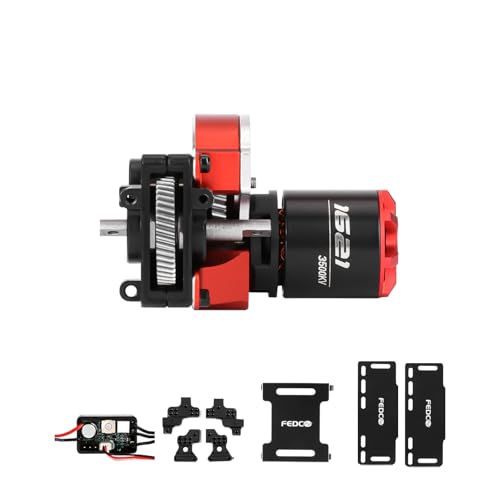 SCX24 Brushless Motor and ESC Combo for Axial SCX24 Upgrades | Hobbywing QUICRUN Outer-1621SL Motor with Shock Mount,Receiver Plate,Battery Tray 1/24 RC Crawler RTR Version - style: scx24 motor transmission with esc