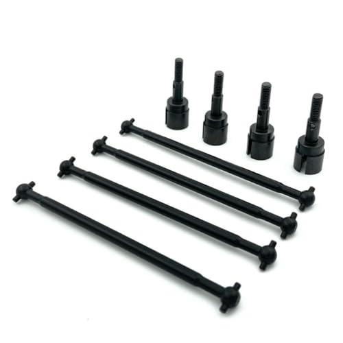 Steel Metal Drive Shaft 89.5mm Dogbones 08029 Stub Wheel Axle 02033 Compatible with RC 1 10 94111 RC Car Upgrade Parts Universal Fit Aftermarket Replacement(Black) - color: Black