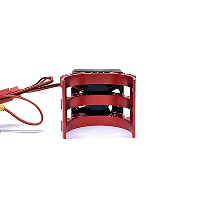 KingVal Replacement Aluminum Heatsink with Cooling Fan Rapid Cooling Compatible with 1/10 RC Car 540 3650 3660 3670 3674 Size Motor (Red) - color: Red