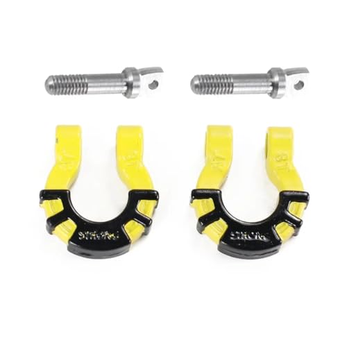 4 Pcs Metal Tow Shackle RC Trailer Buckle, Compatible with Axial SCX10 Tamiya CC01 RC4WD D90 D110 TF2 TRX-4, 1/10 Scale Crawler Car Accessories with Screws (RED) - color: Red