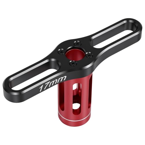 17mm Wheel Hex Nut Socket Sleeve Wrench For tightening and loosening nuts and bolts RC Spanner Repair Tool For 1/8 1/10 RC Car Truck Crawler Truggy Buggy Tires Tyre (Red) - color: B.red