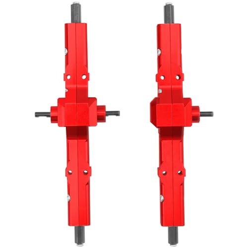 ShareGoo 3Pcs B16 Straight Axle Set Front Middle Rear Aluminum Complete Axle Compatible with WPL B16 B36 JJRC Q60 Q63 Q64 FY004 6X6 6WD 1/16 RC Car (Red) - color: Red