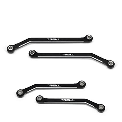 Treal Aluminum 7075 High Clearance Links Set (4pcs) Chassis Lower Links Compatible with TRX4M 1/18 RC Crawler (Black) - color: Black