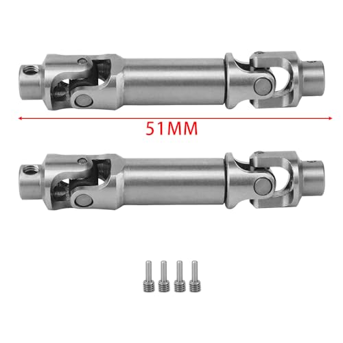 2PCS Stainless Steel Center Slider Driveshaft Set for LOSI Mini LMT 1/18 4X4 Brushed Monster Truck RTR LOS01026 Metal Upgrade Part