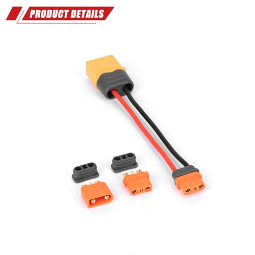 RCAWD XT60 Male to Female IC2 Male Female Adapter Connector with IC2 Male and IC2 Female Replacement for RC Car Battery