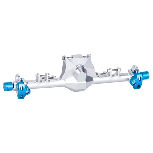 +9mm Aluminum Front Rear Straight Axle with Hydraulic Steering Link for 1/24 RC Crawler SCX24 Deadbolt C10 Jeep Gladiator Parts (Silver Set) - color: Silver Set