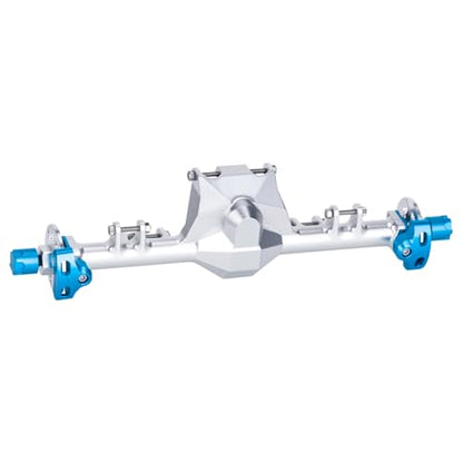 +9mm Aluminum Front Rear Straight Axle with Hydraulic Steering Link for 1/24 RC Crawler SCX24 Deadbolt C10 Jeep Gladiator Parts (Silver Set) - color: Silver Set