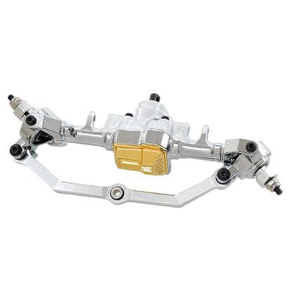 RC Front and Rear Axles Set CNC Aluminum Alloy Portal Axles Set Complete Axles Suit for 1/18 TRX4M TRX4 Redcat Ascent-18 Etc Upgrade Kit(Silver)