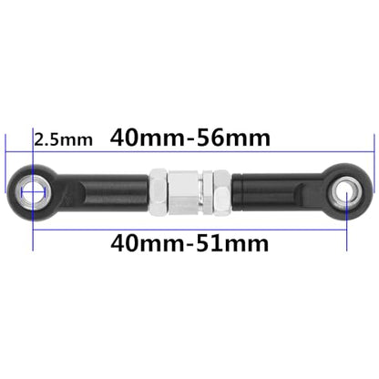 4Pcs ShareGoo Metal Steering Rod Servo Linkages Turnbuckle Compatible with Hyper Go MJX 16207 16208 16209 16210 H16BM H16GT H16DR 1/16 RC Car (Black) - color: Black