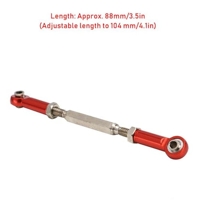 RC Push Rod, Adjustable Aluminum Alloy 6Pcs Set Turnbuckle Linkage 88mm for RC Enthusiasts Racers and 1/10 Scale Models Racing Hobbies